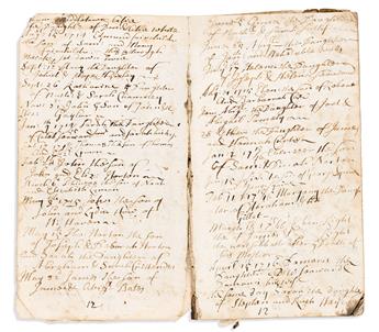 (CONNECTICUT.) Nathaniel Chauncey. Register of baptisms performed in Durham in the early 18th century.                                           